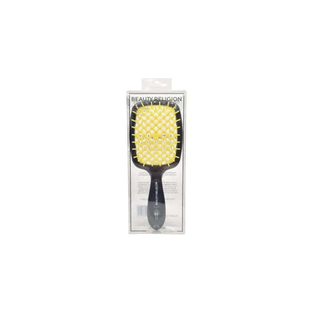 [BEAUTY RELIGION] Расческа для волос чёрный/желтый Superbrush the Original Italian Design, 1 шт