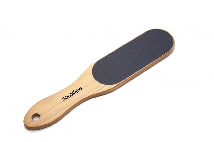 [SOLOMEYA] Пилка педикюрная широкая профессиональная деревянная черная Professional Wooden Wide Foot File 100/220 грит, 1 шт