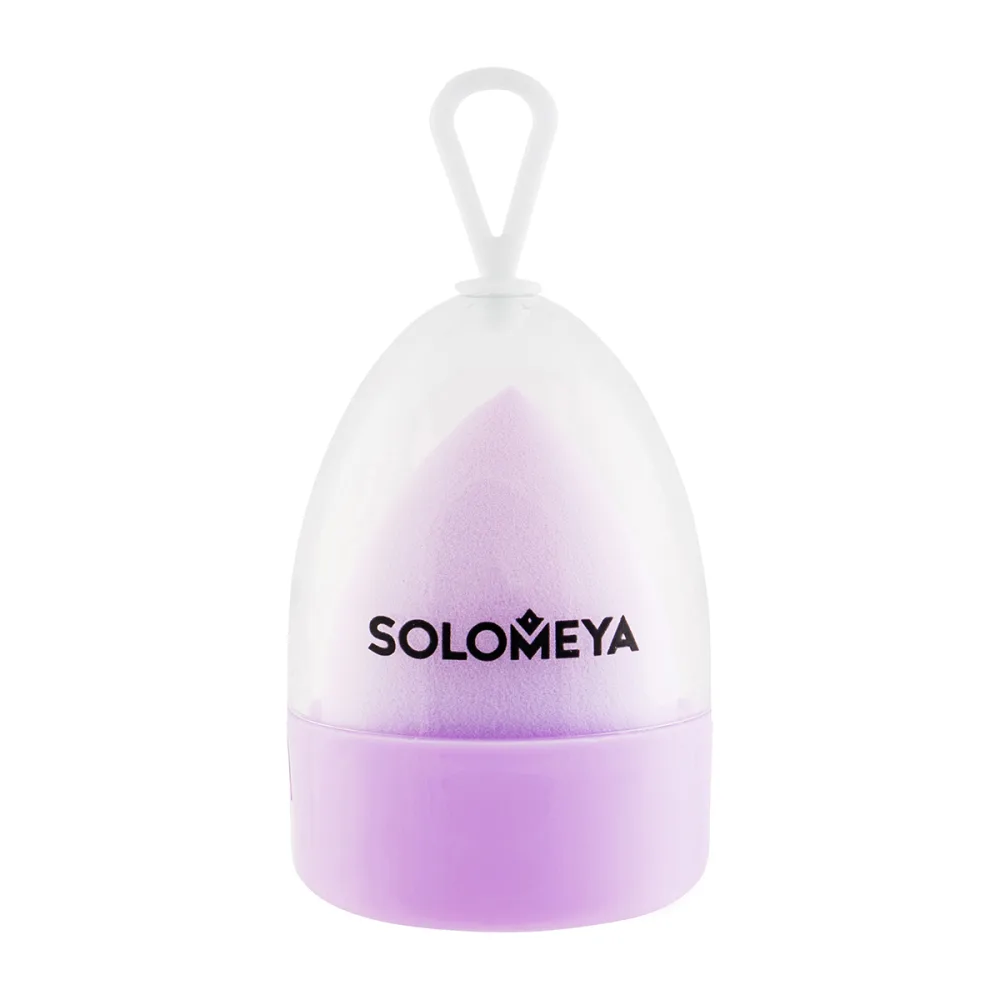 [SOLOMEYA] Спонж для макияжа меняющий цвет Фиолетовый-Розовый Color Changing blending sponge Purple-pink, 1 шт БК