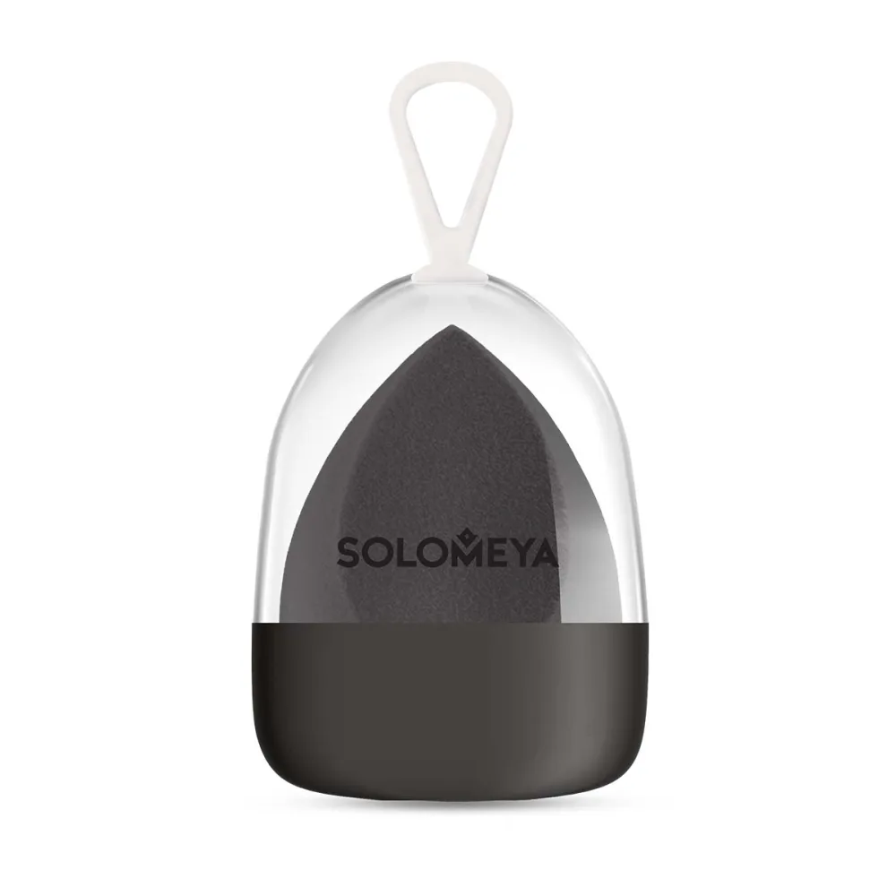 [SOLOMEYA] Спонж для макияжа со срезом Черный Flat End blending sponge Black, 1 шт