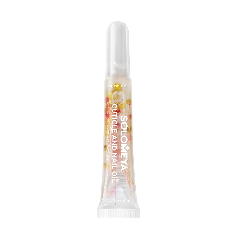 [SOLOMEYA] Масло для кутикулы и ногтей с цветами Тропический гибискус Cuticle and Nail oil with flowers Tropical hibisсus 10мл