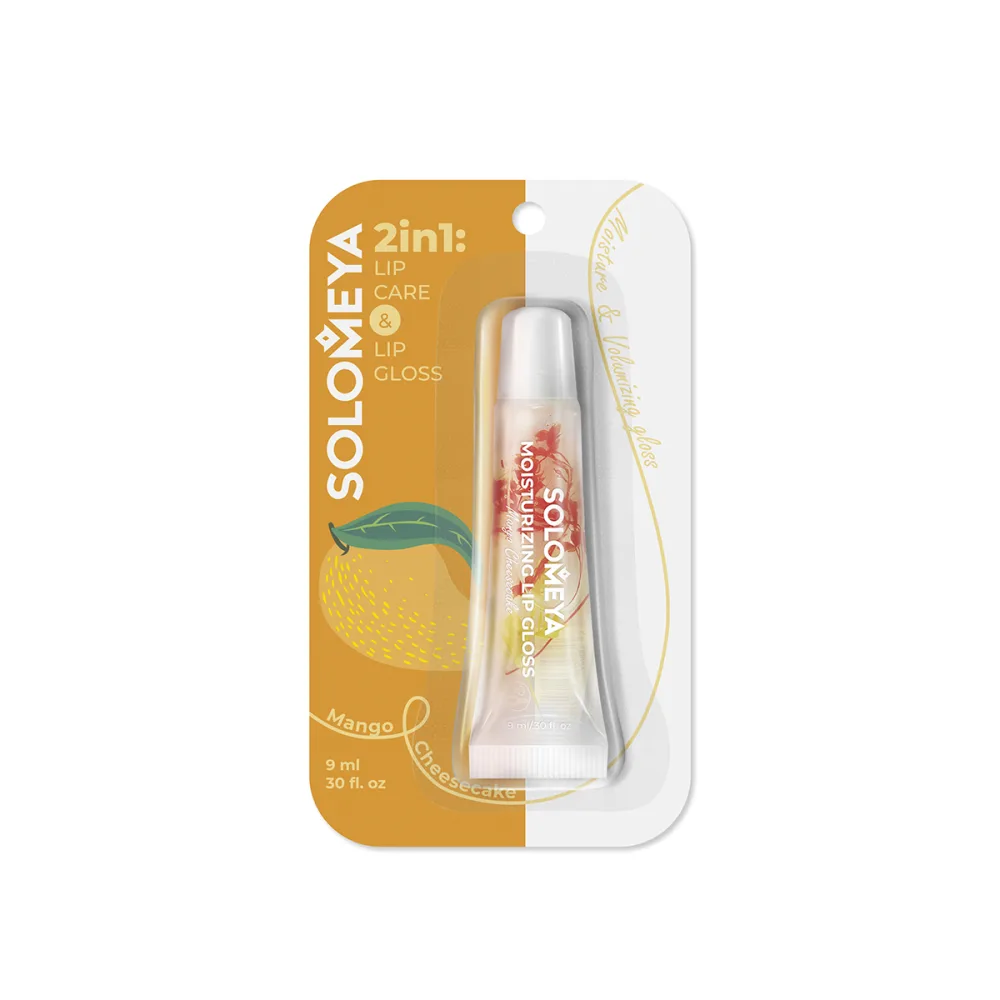 [SOLOMEYA] Блеск для губ увлажняющий Манговый чизкейк Moisturizing Lip Gloss l Mango Cheesecake, 9 мл