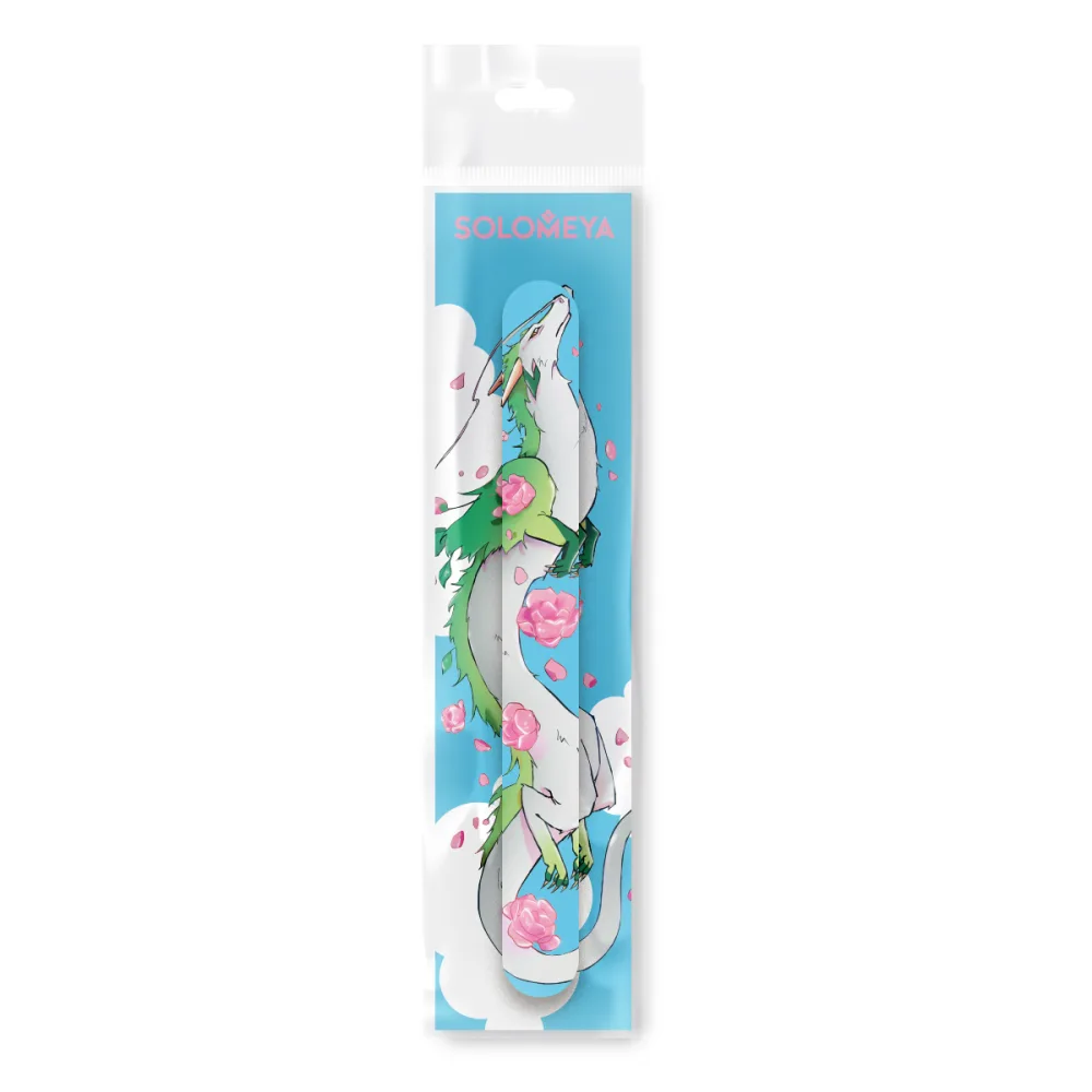 [SOLOMEYA] Пилка для ногтей Flower dragon 180/220 грит, 1 шт