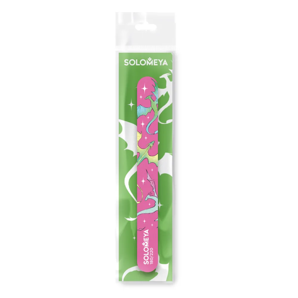 [SOLOMEYA] Пилка для ногтей Lil dragons 180/220 грит, 1 шт