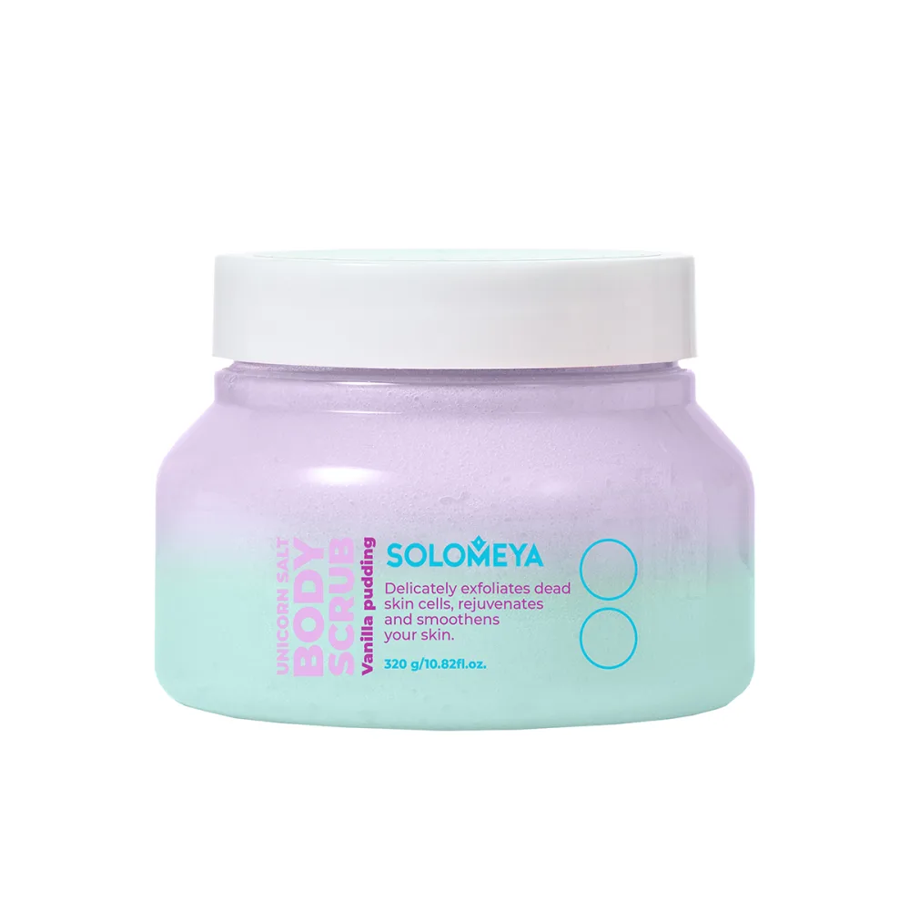 [SOLOMEYA] Скраб для тела солевой Ванильный пудинг Unicorn salt body scrub Vanilla pudding, 320 гр