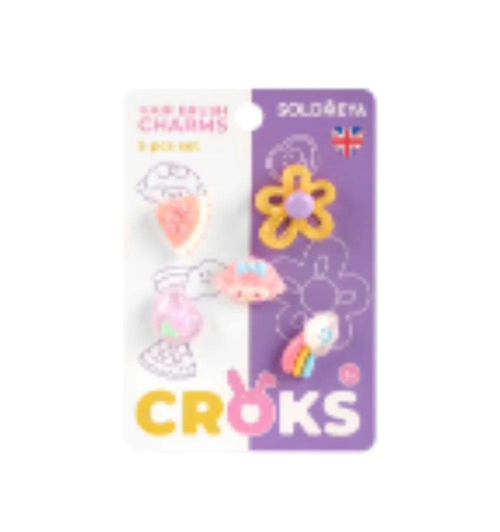 [SOLOMEYA] Набор украшений для расчески Радуга Set of charms for hair brush Rainbow, 1 уп БК