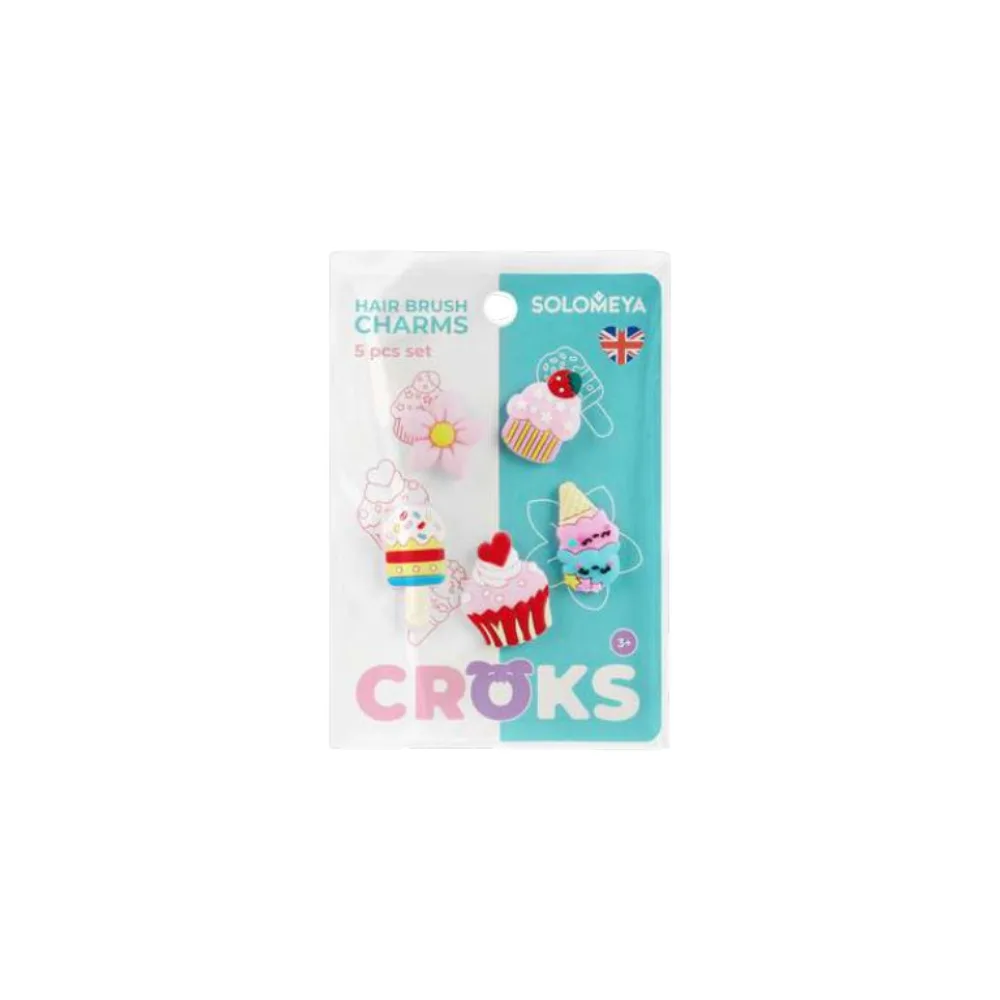 [SOLOMEYA] Набор украшений для расчески Мороженое Set of charms for hair brush Ice Cream, 1 уп БК