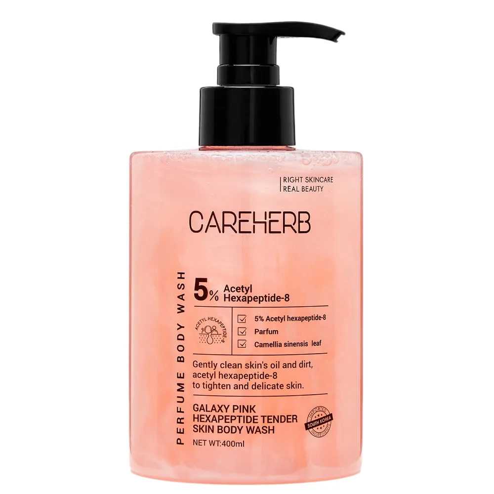 [CAREHERB] Гель для душа c пептидами для чувствительной кожи Космическая нежность Galaxy Pink Hexapeptide Tender Skin Body Wash 400 мл БК