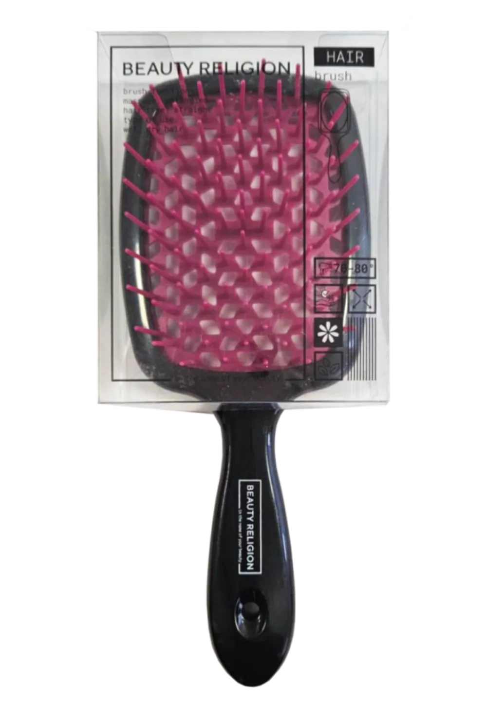 [BEAUTY RELIGION] Расческа для волос мульти ЧЁРНЫЙ/ЯГОДНЫЙ Multi Brush berry/black, 1 шт