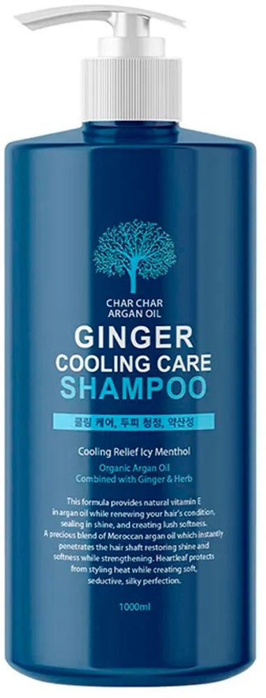 [Char Char] Шампунь для волос УКРЕПЛЯЮЩИЙ/ОХЛАЖДАЮЩИЙ ARGAN OIL GINGER COOLING CARE SHAMPOO, 1000 мл