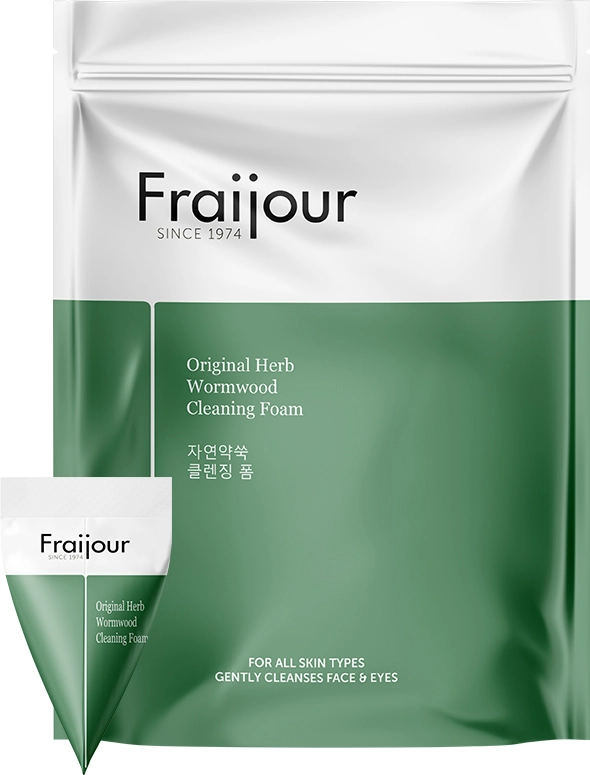 [Fraijour] НАБОР Пенка для умывания РАСТИТЕЛЬНЫЕ ЭКСТРАКТЫ Original Herb Wormwood Cleansing Foam, 5мл*20шт БК