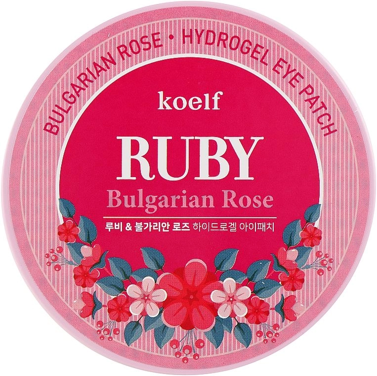 [KOELF] Гидрогелевые патчи для глаз РУБИН/БОЛГАРСКАЯ РОЗА Bulgarian Rose Hydrogel Eye Patch, 60 шт