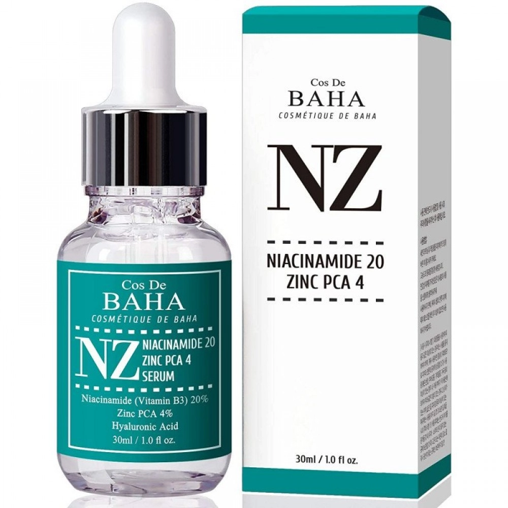 [COS DE BAHA] Сыворотка для сужения пор с ниацинамидом Niacinamide 20% Zinc 4% Pore Reducer Serum (NZ), 30 мл