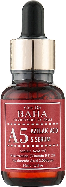 [COS DE BAHA] Сыворотка противовоспалительная с азелаиновой кислотой Azelaic Acid 5 Serum (A5), 30 мл