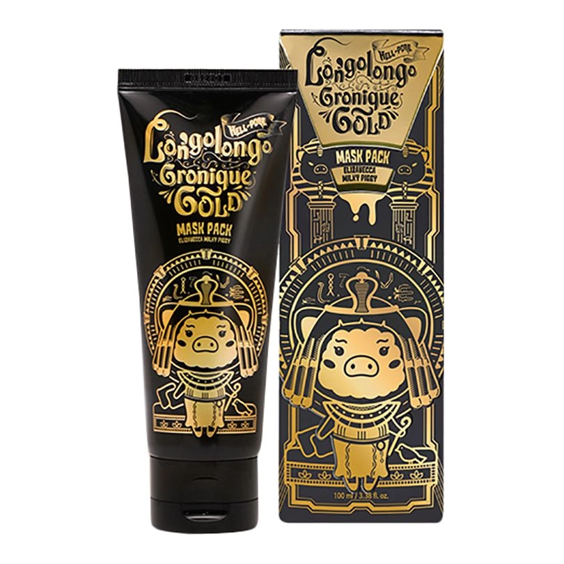 [Elizavecca] Маска-пленка для лица ЗОЛОТО Hell-pore longolongo gronique gold mask pack, 100 мл