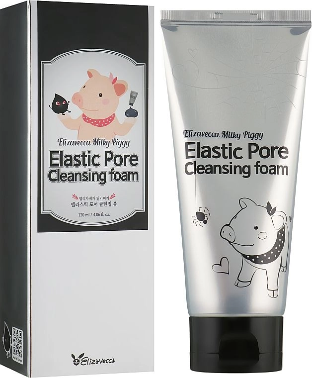 [Elizavecca] Пенка-маска для умывания ДРЕВЕСНЫЙ УГОЛЬ Milky Piggy Elastic Pore Cleansing Foam, 120 мл