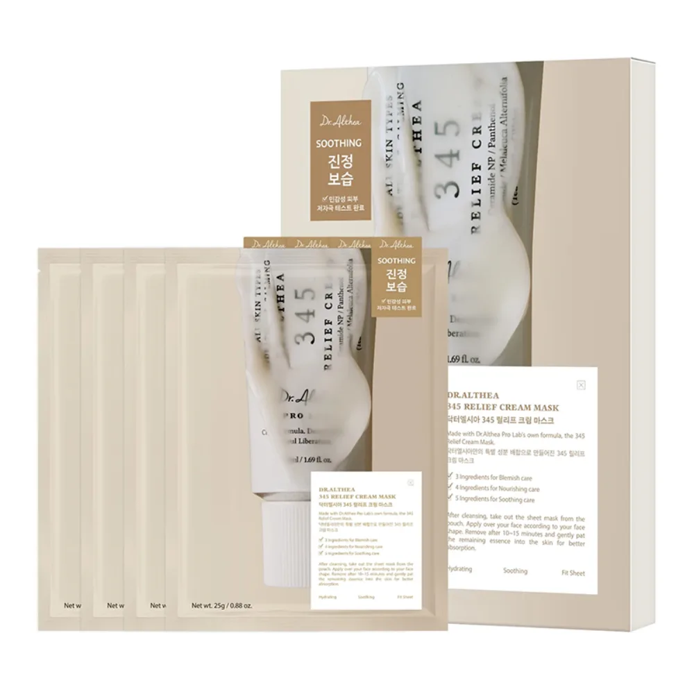 [DR. ALTHEA] Тканевая маска для лица кремовая 345 Relief Cream Mask,4 шт*28 гр