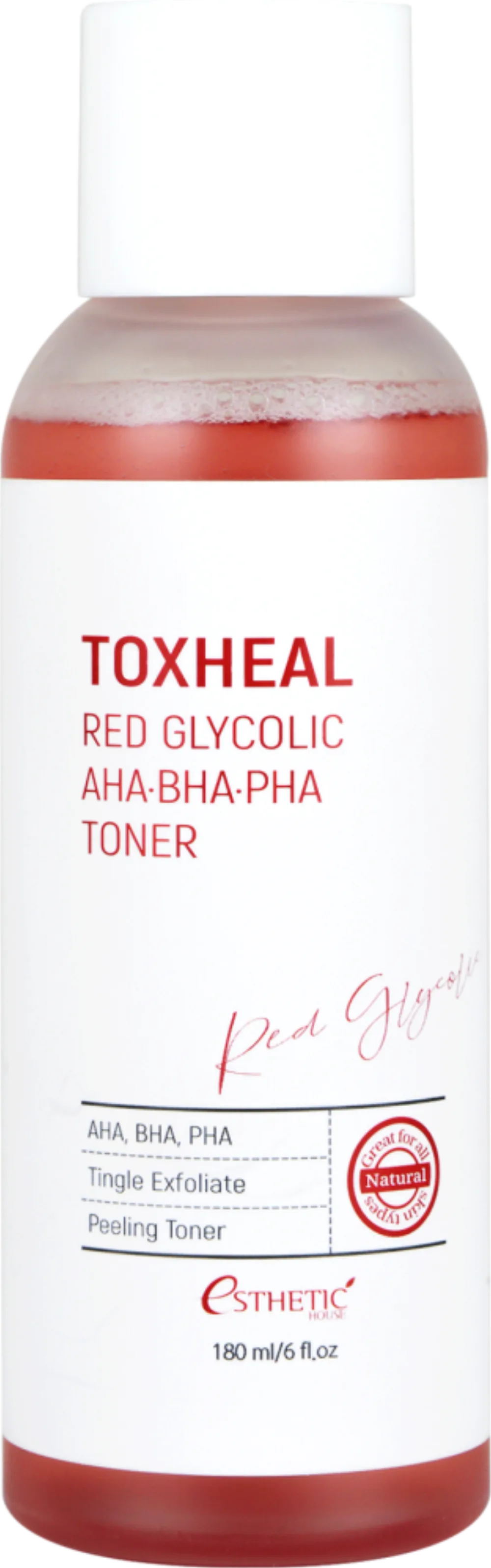 [ESTHETIC HOUSE] Тонер для лица TOXHEAL RED GLYCOLIC AHA, BHA, PHA TONER, 180 мл БК