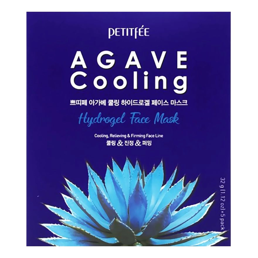 [PETITFEE] НАБОР Гидрогелевая маска для лица АГАВА Agave Cooling Hydrogel Face Mask, 5 шт