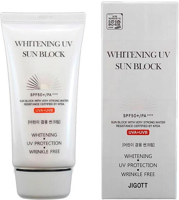 [JIGOTT] Солнцезащитный крем с эффектом осветления WHITENING UV SUN BLOCK CREAM SPF50 PA+++, 70 мл