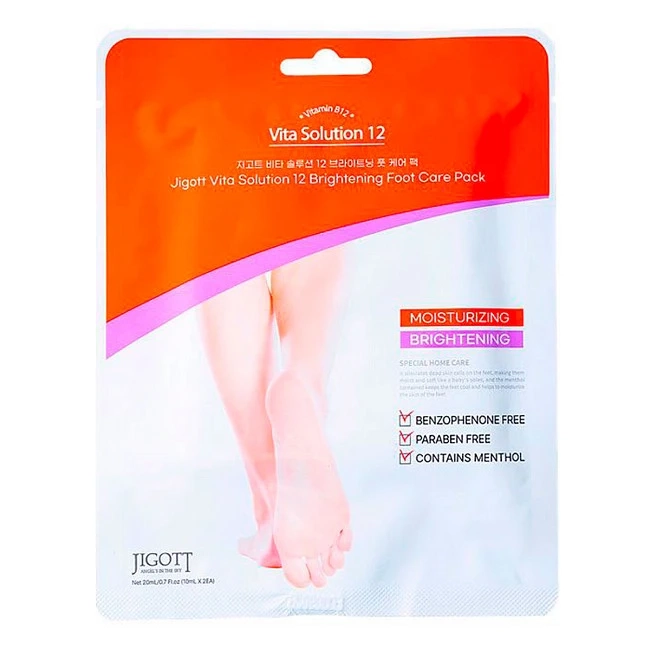 [JIGOTT] Набор Маска-носочки для ног Vita Solution 12 Brightening Foot Care Pack, 10 мл*2, 10 шт
