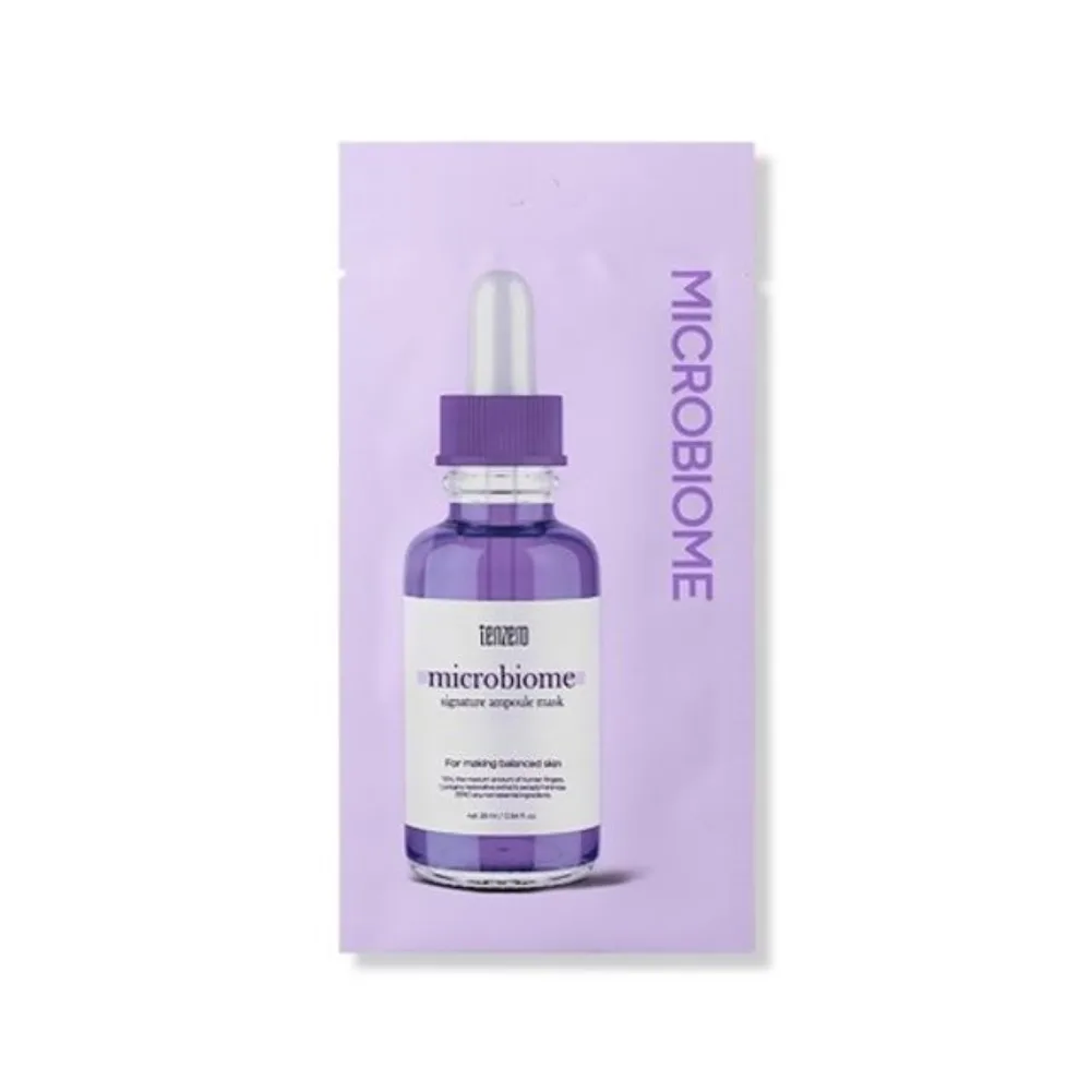 [TENZERO] Тканевая маска для лица балансирующая с пробиотиками SIGNATURE AMPOULE MASK MICROBIOME, 28 мл*10 шт БК