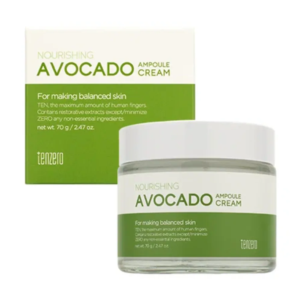 [TENZERO] Крем для лица ампульный смягчающий с авокадо NOURISHING AVOCADO AMPOULE CREAM 2X, 70 гр