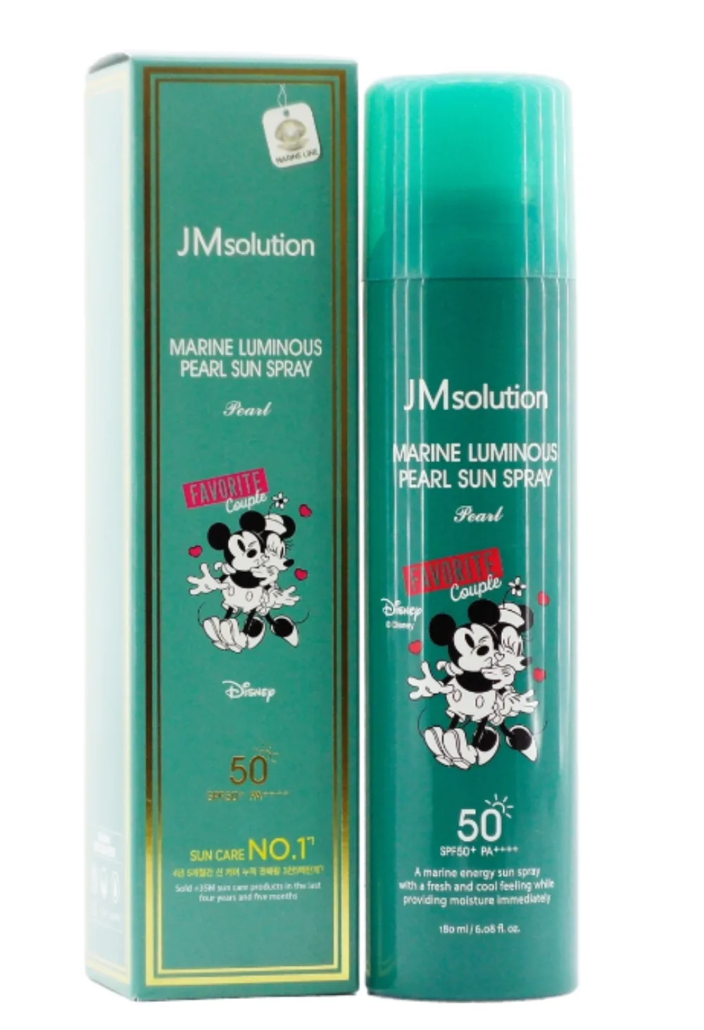 [JMSOLUTION] Солнцезащитный спрей С ЖЕМЧУГОМ Marine Luminous Pearl Sun Protection Sun Spray X Disney Couple Favorite SPF50+ PA+++ 180 мл